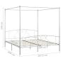 Preview: Himmelbett-Gestell Weiß Metall 200 x 200 cm