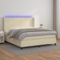 Preview: ARDEBO.de - Boxspringbett mit Matratze & LED Creme 160x200 cm Kunstleder