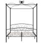 Preview: Himmelbett-Gestell Schwarz Metall 180 x 200 cm