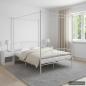 Preview: ARDEBO.de - Himmelbett-Gestell Weiß Metall 160 x 200 cm