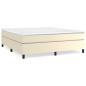 Preview: Boxspringbett mit Matratze Creme 160x200 cm Kunstleder