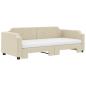 Preview: Tagesbett Ausziehbar mit Matratzen Creme 80x200 cm Stoff