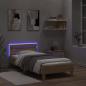 Preview: Bettgestell mit Kopfteil & LED-Leuchten Sonoma-Eiche 100x200 cm