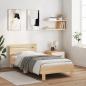Preview: Bettgestell mit Kopfteil & LED-Leuchten Sonoma-Eiche 100x200 cm