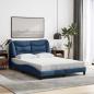 Preview: ARDEBO.de - Bettgestell ohne Matratze "Hvar" Blau 120x200 cm Stoff