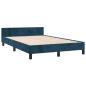Preview: Bettgestell ohne Matratze Dunkelblau 120x190 cm Samt