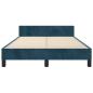 Preview: Bettgestell ohne Matratze Dunkelblau 120x190 cm Samt