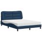 Preview: Bett mit Matratze "Hvar" Blau 120x200 cm Stoff