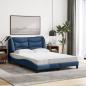 Preview: Bett mit Matratze "Hvar" Blau 120x200 cm Stoff