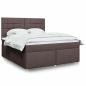 Preview: ARDEBO.de - Boxspringbett mit Matratze Dunkelbraun 180x200 cm Stoff