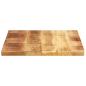 Preview: Tischplatte 60x50x2,5 cm Rechteckig Raues Massivholz Mango