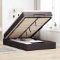 Preview: ARDEBO.de - Ottoman-Bett mit Matratze Dunkelbraun 120x200 cm Stoff