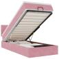Preview: Ottoman-Bett mit Matratze & LEDs Rosa 100x200 cm Samt