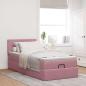 Preview: Ottoman-Bett mit Matratze & LEDs Rosa 100x200 cm Samt