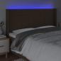 Preview: LED Kopfteil Dunkelbraun 183x16x118/128 cm Stoff