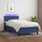 Preview: ARDEBO.de - Boxspringbett mit Matratze & LED Blau 90x190 cm Stoff
