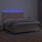 Preview: Boxspringbett mit Matratze & LED Cappuccino-Braun 180x200cm
