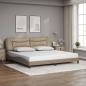 Preview: Bettgestell mit LED ohne Matratze "Hvar" Cappuccino-Braun 200x200 cm