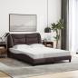 Preview: Bett mit Matratze "Hvar" Dunkelbraun 120x200 cm Stoff