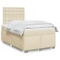 Preview: ARDEBO.de - Boxspringbett mit Matratze Creme 120x190 cm Stoff