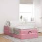 Preview: Ottoman-Bett mit Matratze Rosa 90x190 cm Samt