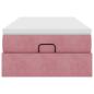 Preview: Ottoman-Bett mit Matratze Rosa 90x190 cm Samt