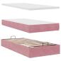 Preview: Ottoman-Bett mit Matratze Rosa 90x190 cm Samt