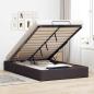 Preview: ARDEBO.de - Ottoman-Bett ohne Matratze Dunkelbraun 120x200 cm Stoff