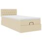 Preview: Ottoman-Bett mit Matratze & LEDs Creme 80x200 cm Stoff