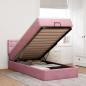 Preview: ARDEBO.de - Ottoman-Bett mit Matratze & LEDs Rosa 90x190 cm Samt