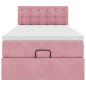 Preview: Ottoman-Bett mit Matratze & LEDs Rosa 90x190 cm Samt