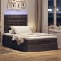 Preview: Ottoman-Bett mit Matratze & LEDs Dunkelbraun 120x200 cm Stoff