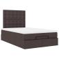 Preview: Ottoman-Bett mit Matratze & LEDs Dunkelbraun 120x200 cm Stoff