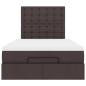 Preview: Ottoman-Bett mit Matratze & LEDs Dunkelbraun 120x200 cm Stoff