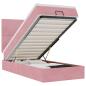Preview: Ottoman-Bett mit Matratzen & LEDs Rosa 90x190 cm Samt
