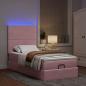 Preview: Ottoman-Bett mit Matratzen & LEDs Rosa 90x190 cm Samt