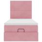 Preview: Ottoman-Bett mit Matratzen & LEDs Rosa 90x190 cm Samt