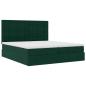 Preview: Ottoman-Bett mit Matratzen & LEDs Dunkelgrün 160x200 cm Samt