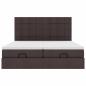 Preview: Ottoman-Bett mit Matratzen & LEDs Dunkelbraun 180x200 cm Stoff