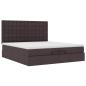 Preview: Ottoman-Bett mit Matratzen & LEDs Dunkelbraun 200x200 cm Stoff