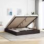 Preview: ARDEBO.de - Ottoman-Bett ohne Matratze Dunkelbraun 160x200 cm Stoff