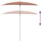 Preview: Halb-Sonnenschirm mit Mast 180x90 cm Terrakottarot