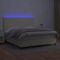 Preview: Boxspringbett mit Matratze & LED Creme 160x200 cm Kunstleder