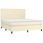Preview: Boxspringbett mit Matratze & LED Creme 160x200 cm Kunstleder