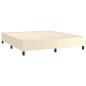 Preview: Boxspringbett mit Matratze & LED Creme 160x200 cm Kunstleder