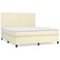 Preview: Boxspringbett mit Matratze Creme 160x200 cm Kunstleder