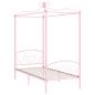 Preview: Himmelbett-Gestell Rosa Metall 90 x 200 cm