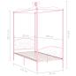 Preview: Himmelbett-Gestell Rosa Metall 90 x 200 cm