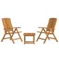Preview: 3-tlg. Garten-Lounge-Set Massivholz Teak