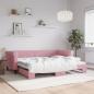 Preview: ARDEBO.de - Tagesbett Ausziehbar Rosa 90x200 cm Samt